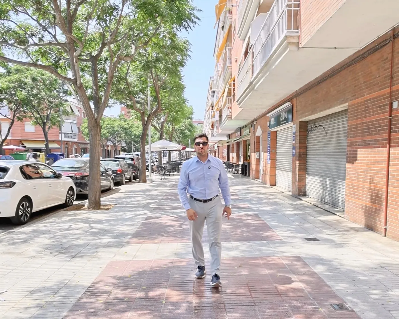 Calle arbolada de Malgrat de Mar